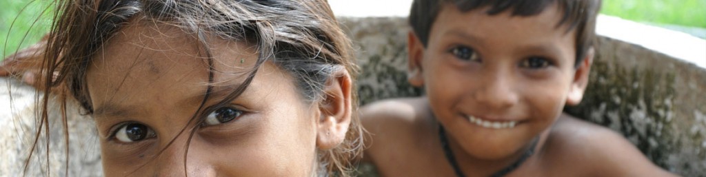 Children smiling banner