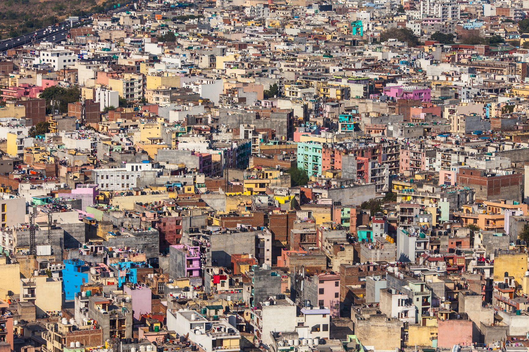 Densely packed buildings